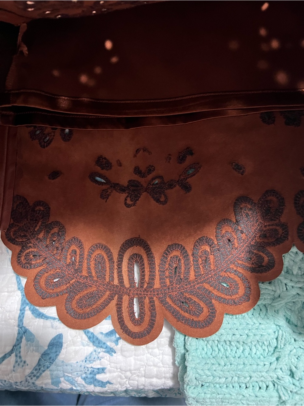 Great Fall look! American Leather Co Scalloped Hem Midi Skirt in Brown - Picture 11 of 14
